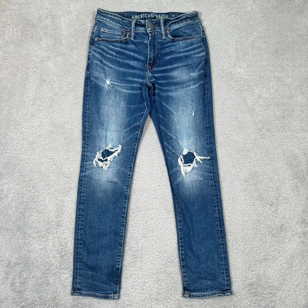 American Eagle Slim Straight Jeans Men's 28x30 Blue Denim Next level Airflex